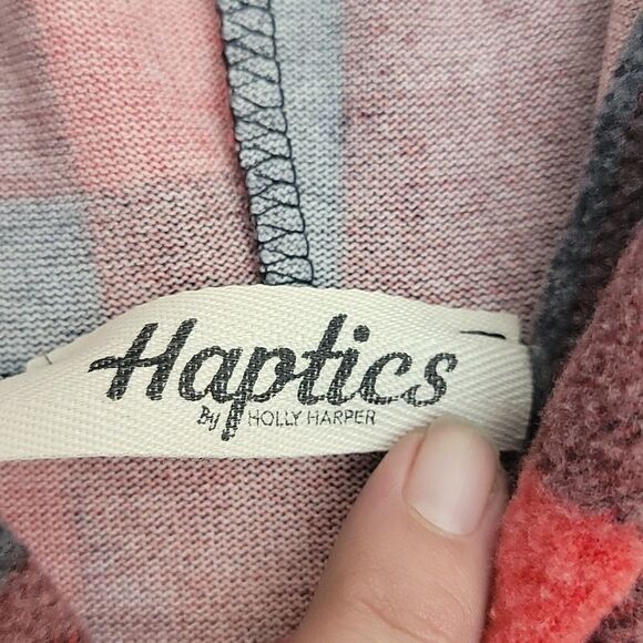 WARM Cute Stylish Buffalo Plad Pull Over 3/4 length Hoodie - Picture 2 of 7